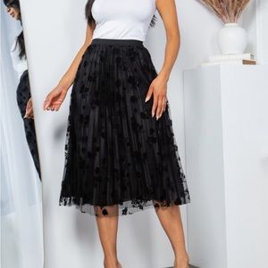 NWT Black skirt with mesh outlayer